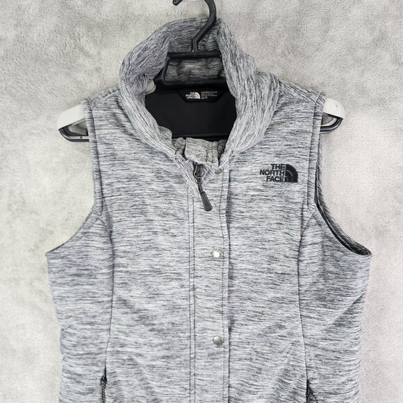 Womens Heather Grey The North Face Vest Jacket Sleeveless Full Zip Mock Neck XS - Picture 4 of 11